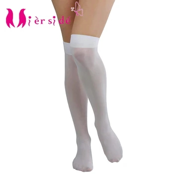 

Mierside Women's Long Stockings Transparent White Elastic tight high High Stockings women Lingerie