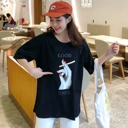 Summer 2019 New Women's T-shirt Short Sleeve Cotton Shirt Loose INS All Over The Clothes Summer 2019 New Women's T-shirt Short Sleeve Cotton Shirt Loose INS All Over The Clothes