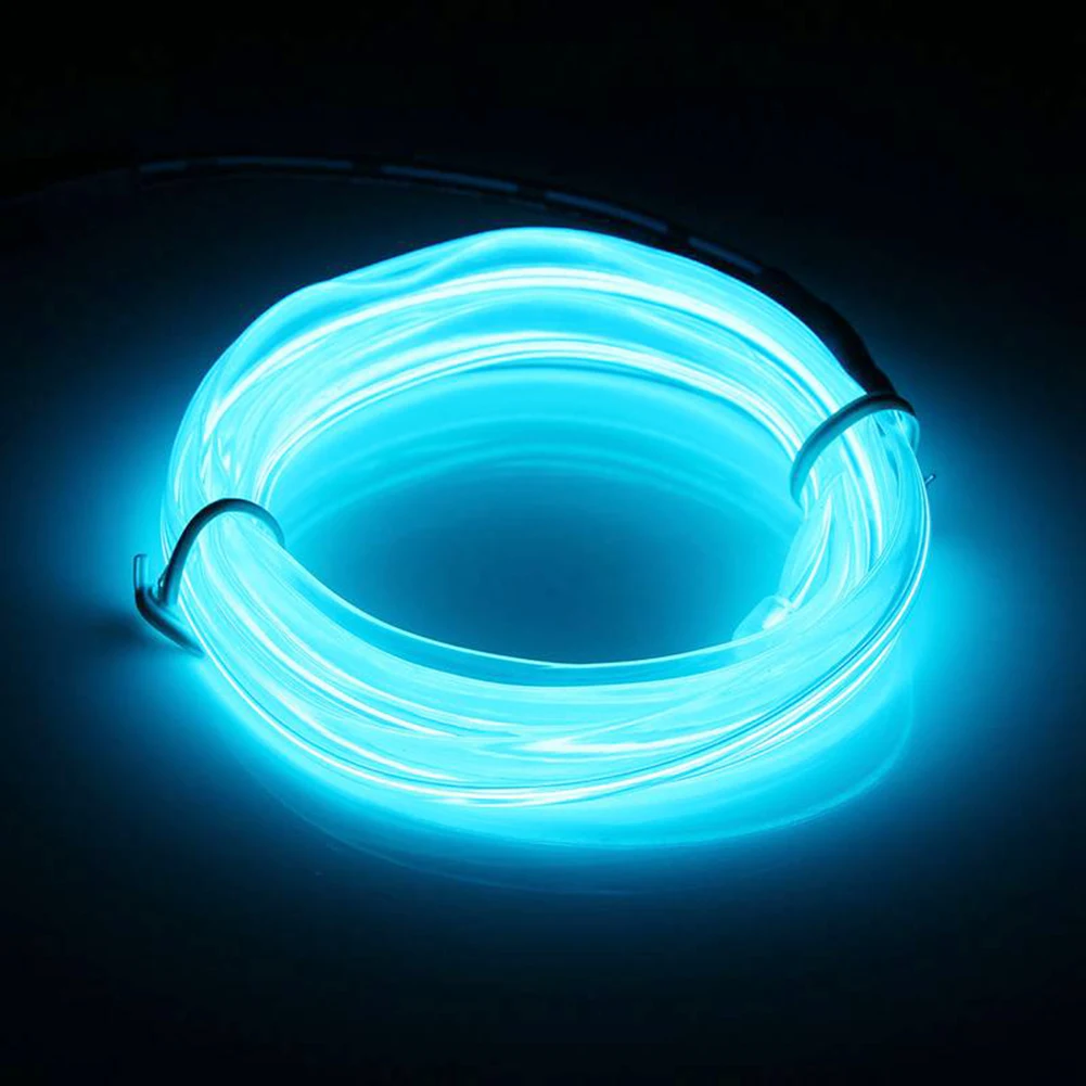 

RGB 3V AA Battery powered 2/3/5M Neon LED EL Wire Cable Lamp Glow String Light Tube Decoration Bule Green Orange Pink Red Yellow