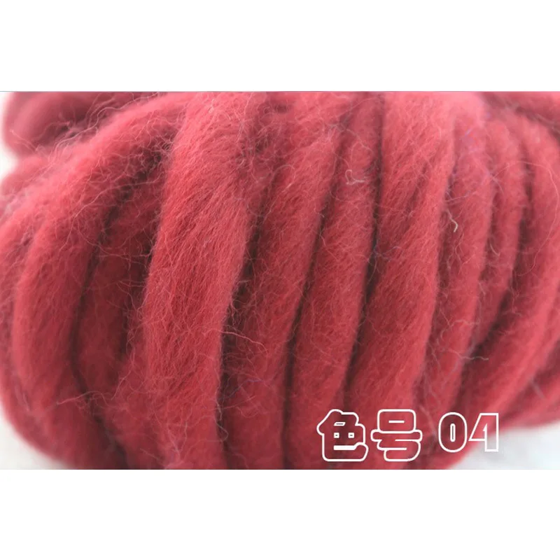Зима 220 г/шт., супер толстая пряжа для вязания из мериносовой шерсти, дешевая пряжа для ручного вязания, одеяло, вязаное крючком - Цвет: 04 red