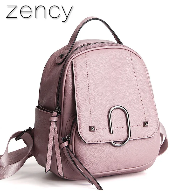 Zency Genuine First Layer Cow Leather Small Summer Women s Backpack Ladies Backpack Top Layer Cowhide