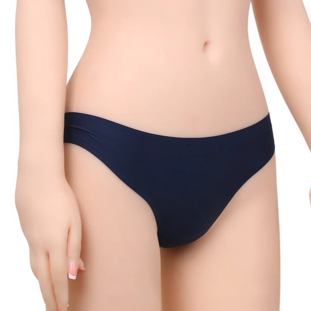 

1 PC NEW Women Sexy G String Thongs Solid Ice Silk Briefs Traceless Low Waist Sexy Underpants Knickers Sleepwear
