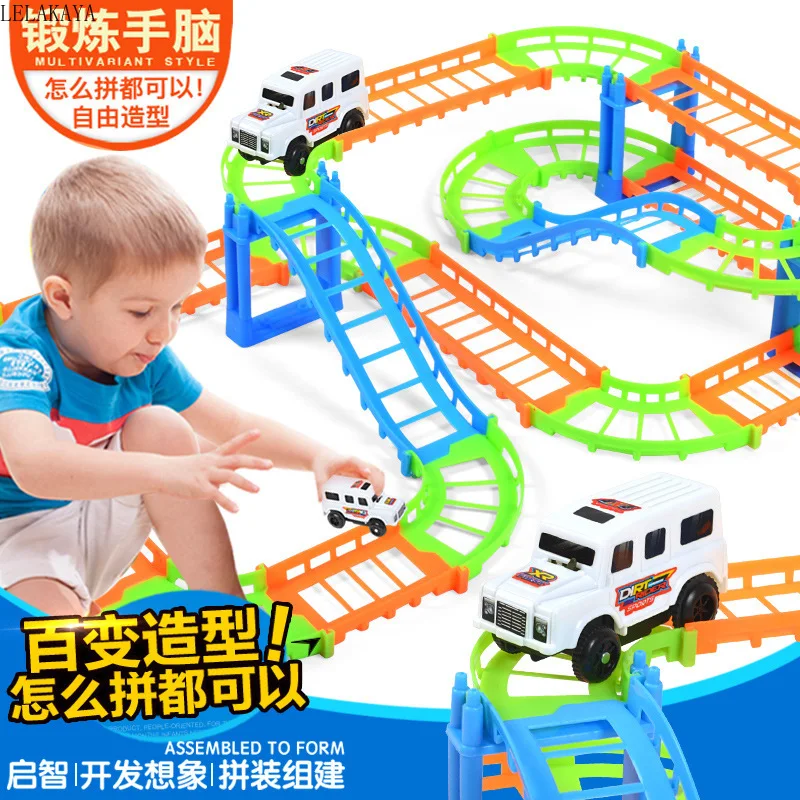 Мода сборки детская игрушечный автомобильный трек Томас поезд многослойные Электрический комбинации пластик трафика Transports мини