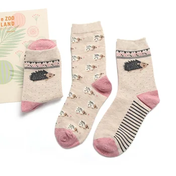 

2 Pairs xmas gift New Winter Warm women sock cotton cartoon print fashion cute warm socks