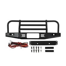 RCAIDONG Metal Front Bumper with Light for Axial SCX10 90046 90047 Traxxas TRX-4 TRX4 Defender Bronco 1/10 RC Rock Crawler