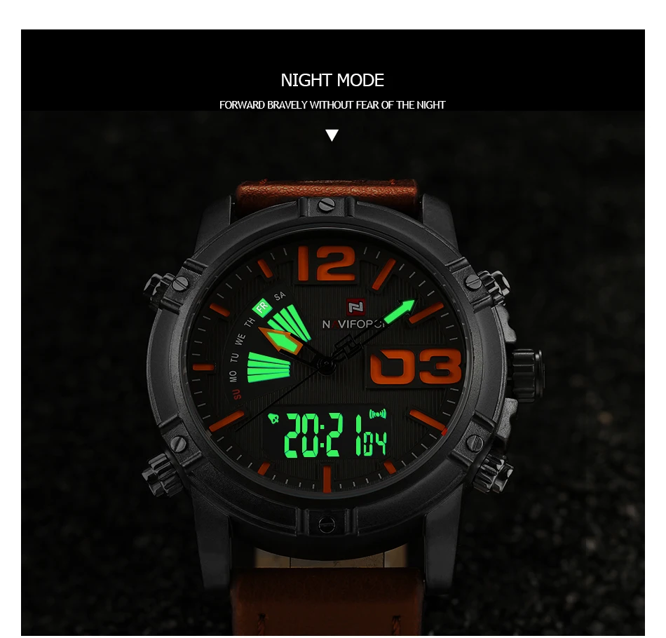 NF9095 Men's Waterproof Leather Strap Watch With Branded Naviforce Box: Buy  Online at Best Prices in Pakistan | Daraz.pk