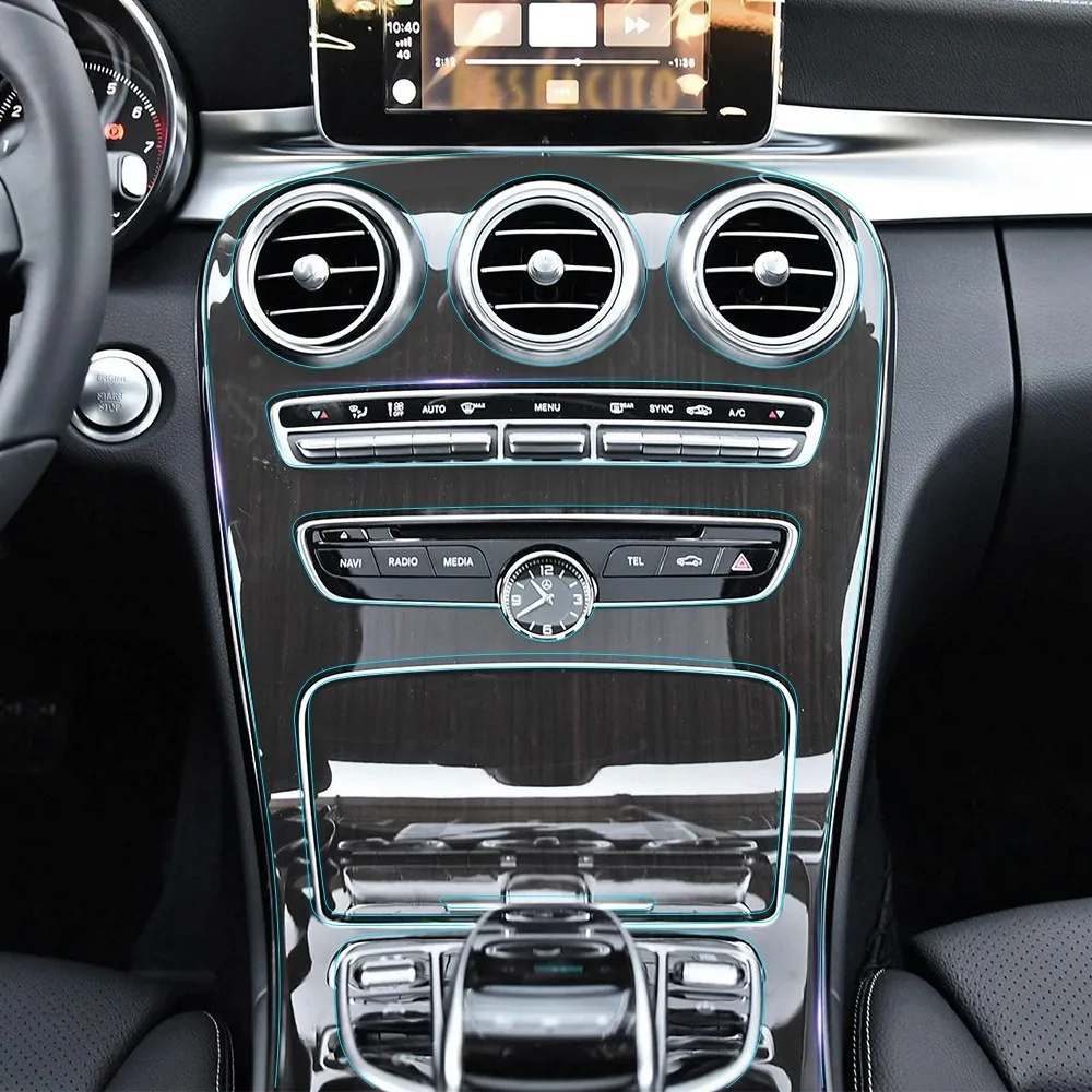 

Sticker For Mercedes Benz C Class W205 C200 transparent Promotion TPU Film sticker for mercedes center console Car Styling