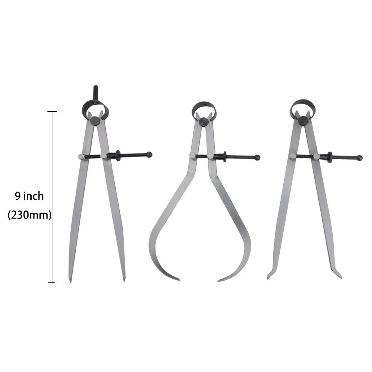 Весна внутри снаружи делитель штангенциркуль набор 9,8 дюймов инструменты машиниста 3-pack
