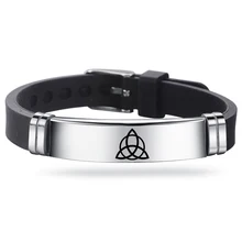 10 шт./партия Браслеты Viking Valknut 3 вида стилей модный браслет из нержавеющей стали серебряный ремешок для часов Регулируемые подарки