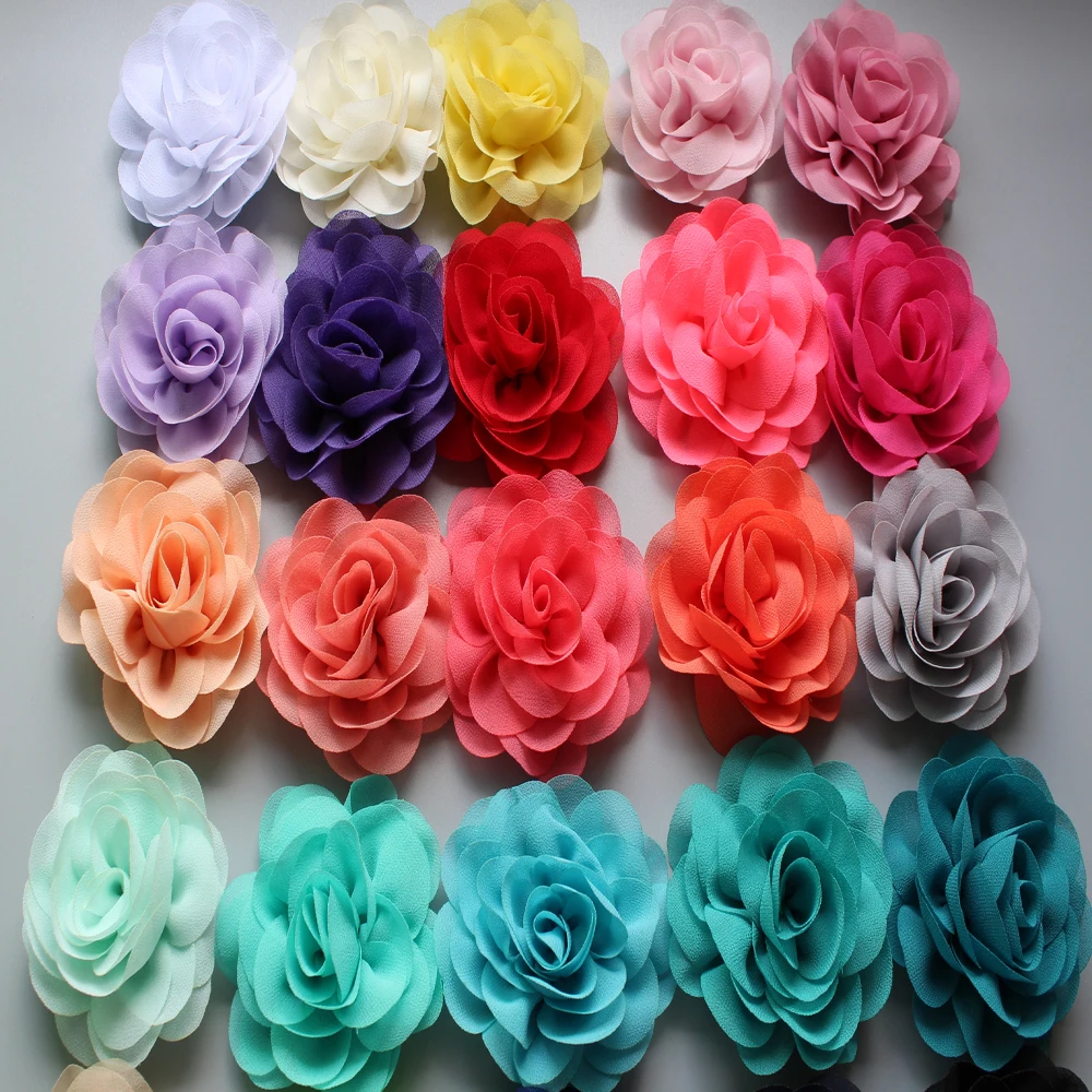 

3.15" Chiffon Silk DIY Rosette Flowers Hair Accessories For Headbands Garment Accessories 200pcs/lot