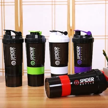 Polvo de la proteína Muscular Aumento de la Aptitud Deportes Botellas Botella de la Coctelera Batido Sustitutivo de una comida Con Una Escala A Prueba de Fugas