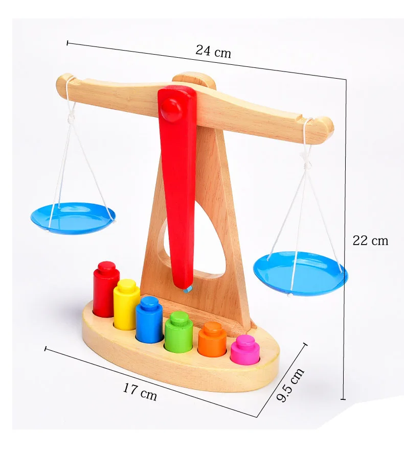 Горячие деревянные весы набор детские Монтессори обучающие игрушки для математики детский сад Взвешивание математические игрушки для детей