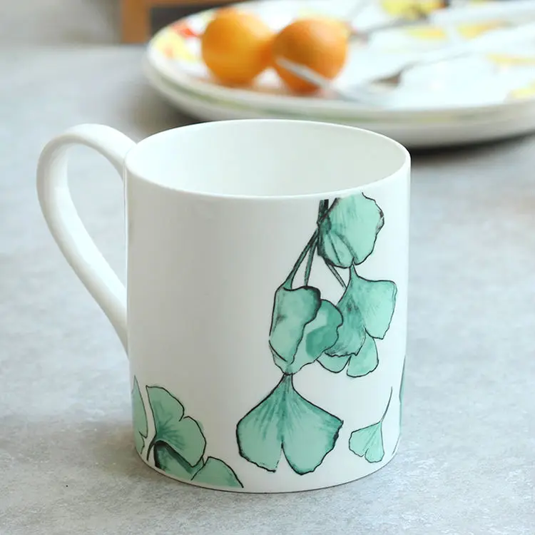 Set of 2 400ml Bone China Ceramic Mugs  Cups Large Capacity Porcelain Couple Mugs Premium Drinkware Stoneware Fancy Gifts (3)