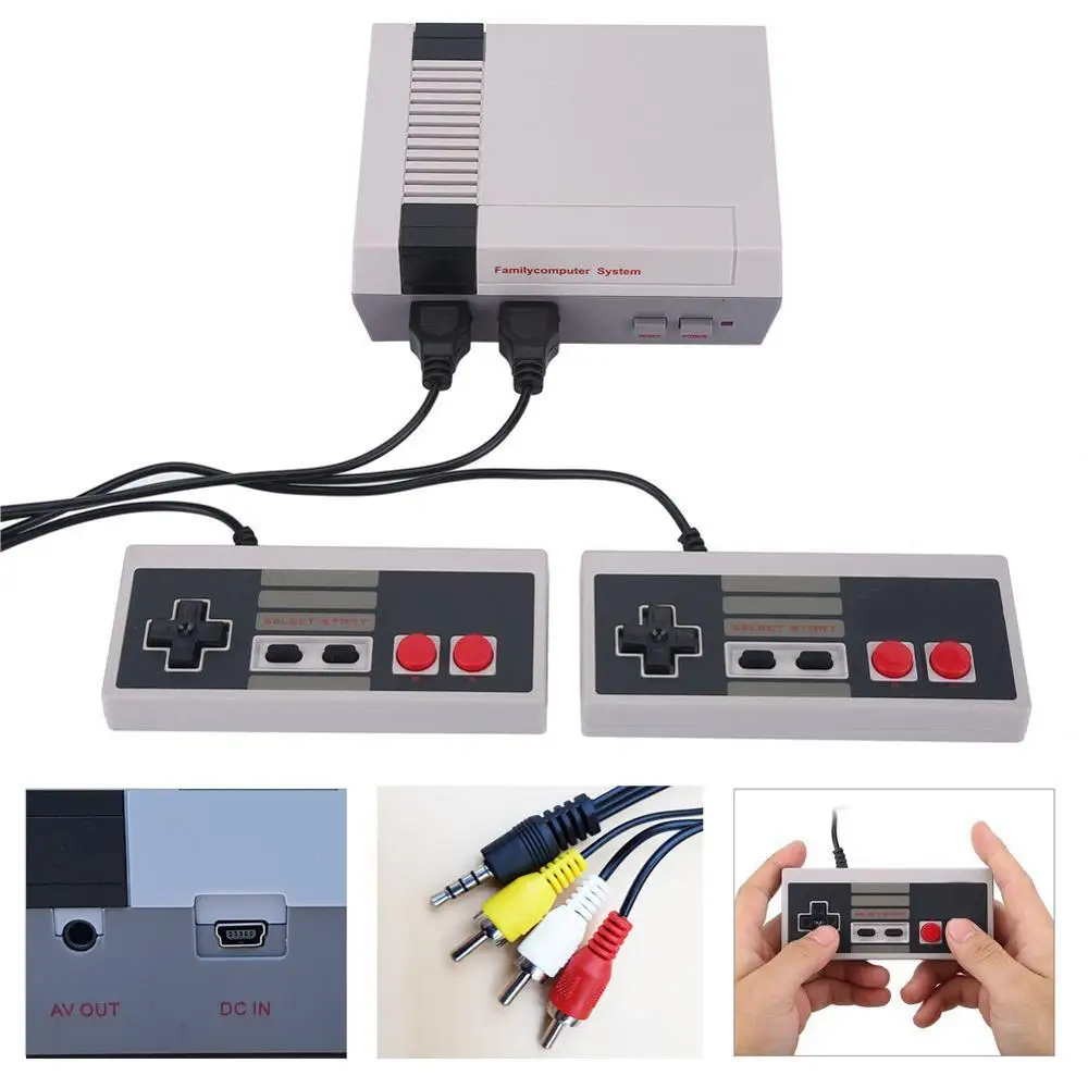 Мини ТВ Видео игровая консоль NES 8 бит 620 встроенных ретро игр поддержка выхода