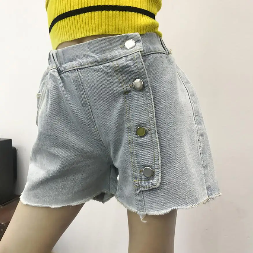 

Girls Denim Shorts 2019 Summer New Children Short Pants Fashion Button Design Casual Jeans Loose Shorts Modis Kids Clothes Y1406