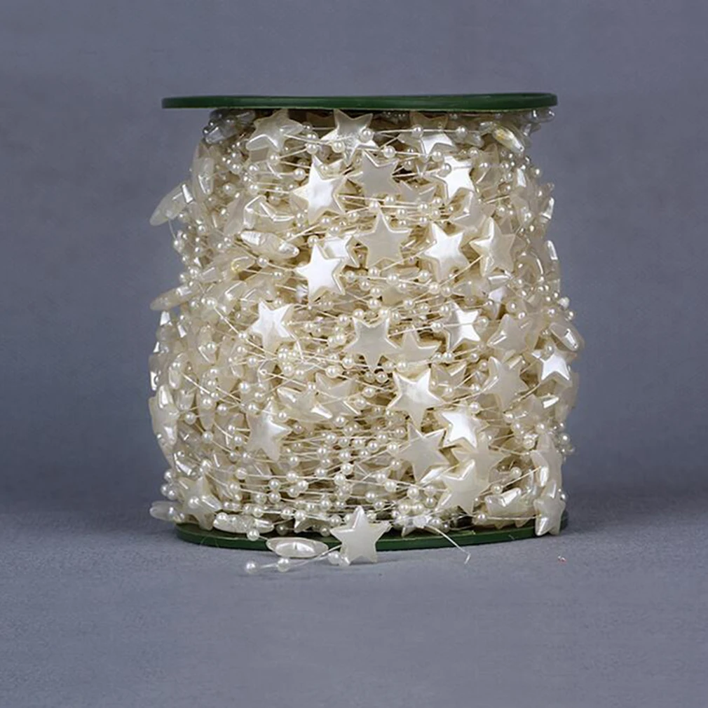 5 Meters 6 colors Fishing Line Artificial Pearls Beads Chain star shape Wedding Party Decoration Products Supply