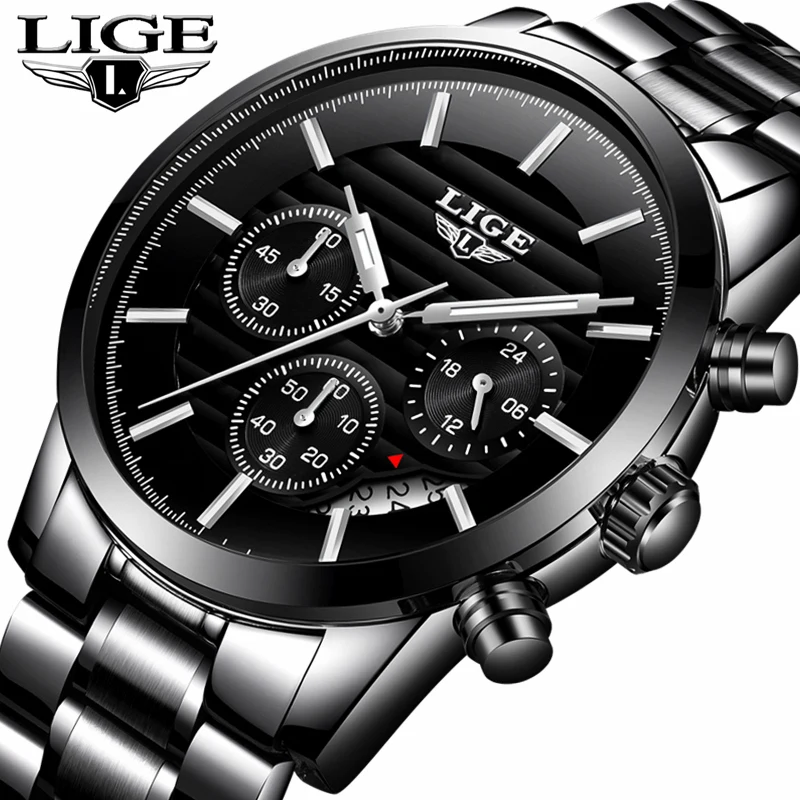 

LIGE Watch Men Fashion Quartz Full Steel Clock Business Mens Watches Top Brand Luxury Waterproof Sport Watch Relogio Masculino