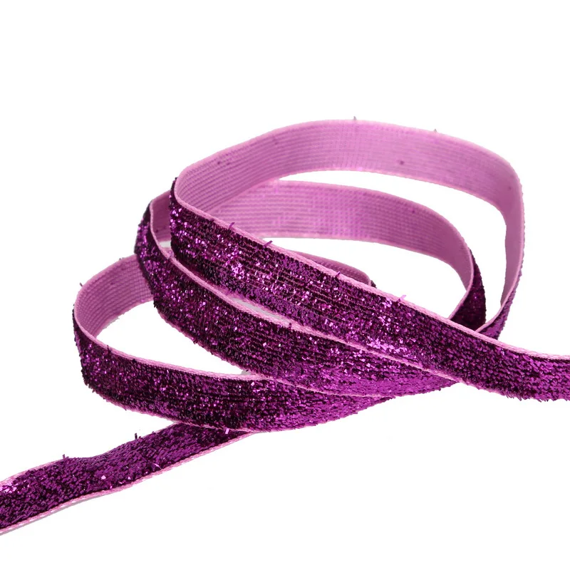 16 цветов на выбор ширина 10 мм варианты бархатные ленты Свадебная повязка для волос аксессуары белая кружевная ткань(5 ярдов - Цвет: Purple