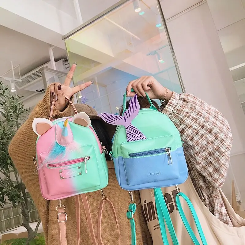 

Bentoy Girl Unicorns Mermaid Backpack Women Travel Bag Student School Bags Teenager Mochilas Fashion Cute Should Bags PU Leather