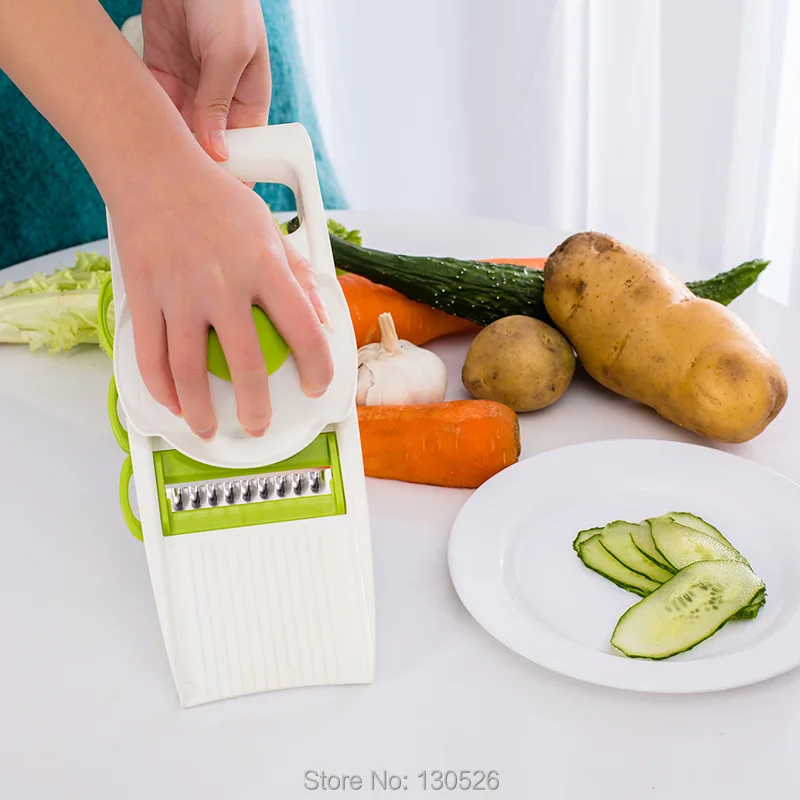 New multi funtional Slicer Manual Vegetable Cutter with 5 Blades Potato