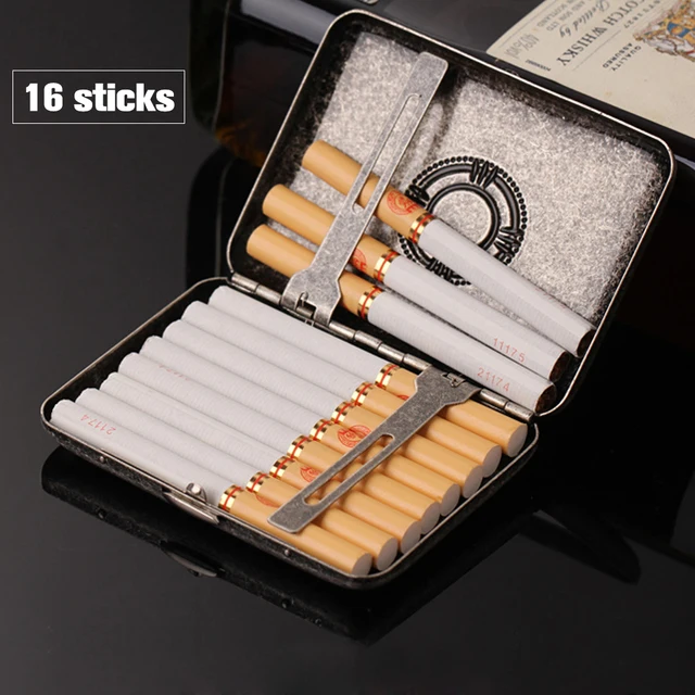 TEAM PISTOL Vintage Brass Tobacco Case Holding 16pcs Regular Cigarett