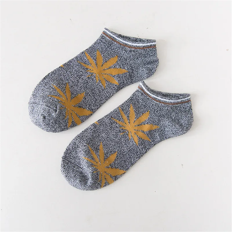 Новое поступление, мужские носки, модные хлопковые носки в студенческом стиле, Классические кленовые листья, 5 цветов на выбор - Цвет: Серый