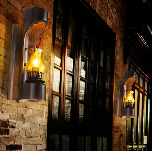 Online Loft Style Led Wall Light Fixtures Bamboo Vintage Image