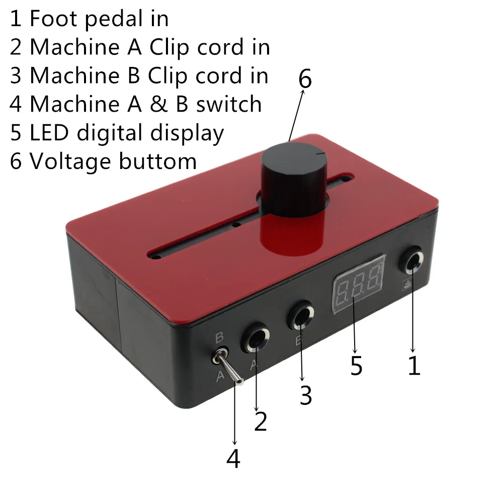 Мумия светодиодный дисплей двойной источник питания татуировки для тату машины(красный