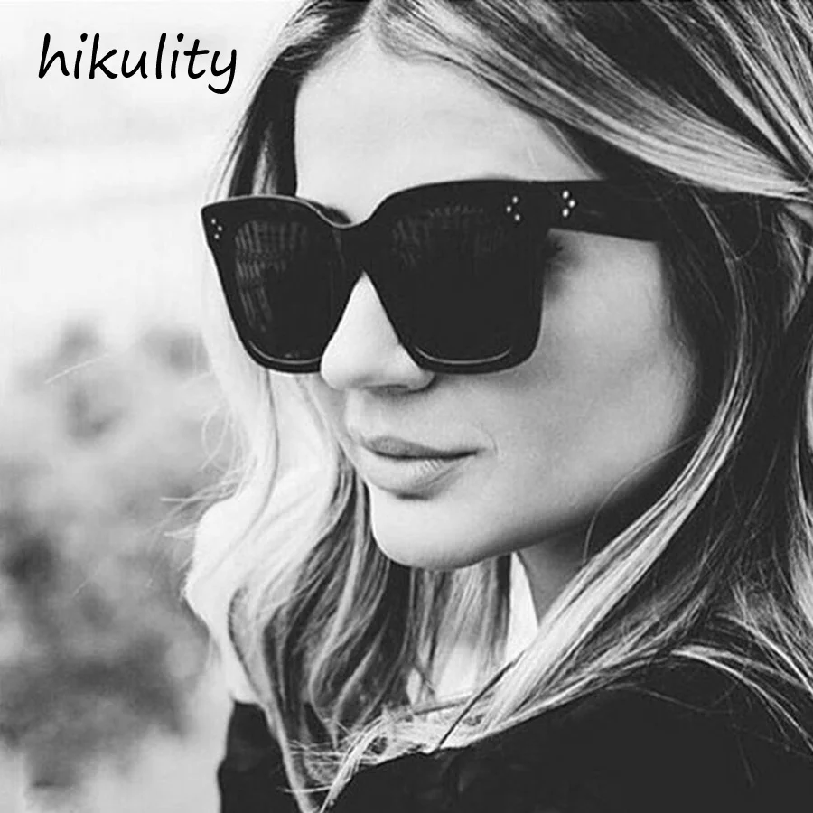

90214a High Quality Metal Hinge Rectangle Vintage Sunglasses Women Brand Design France Style Rivet UV Protect Sun Glasses Female