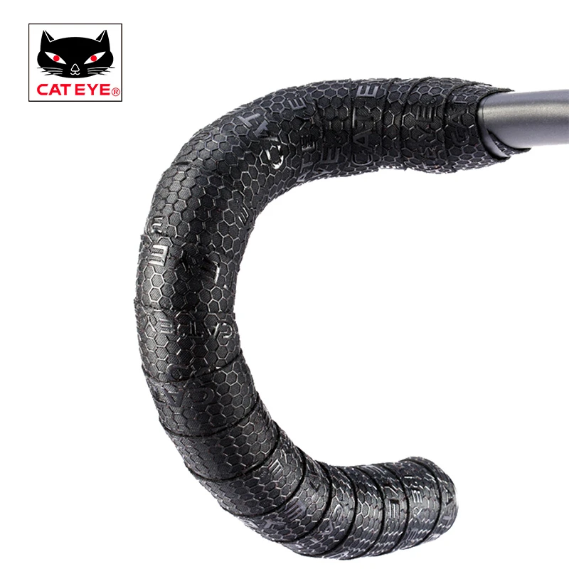 

CATEYE Road Bicycle Bar Tape Handlebar Tape Black Mesh Non-slip Design Road Bike Drop Handlebar Wraps Soft EVA Sponge Tape