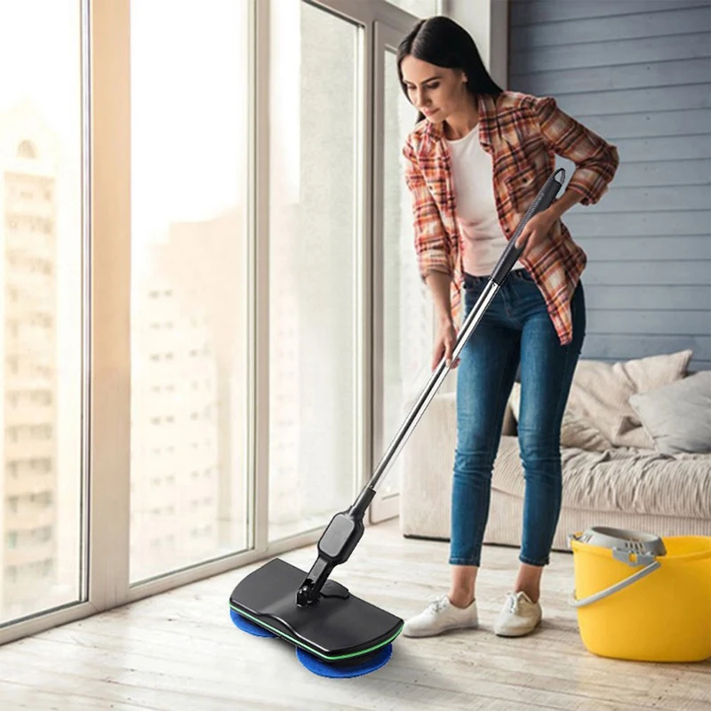 

Electric Spinning Mop Cordless Floor Clean Scrubber Adjustable Polisher Mop Rechargeable Handheld Carpet Tile Sweeper Wireless