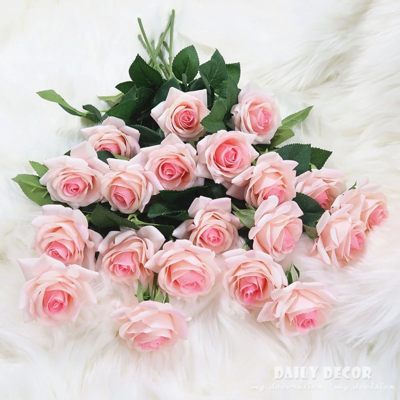 

20 шт./лот! Оптовая продажа, настоящие цветы на ощупь, искусственные фетровые увлажняющие розы, цветы для украшения свадьбы