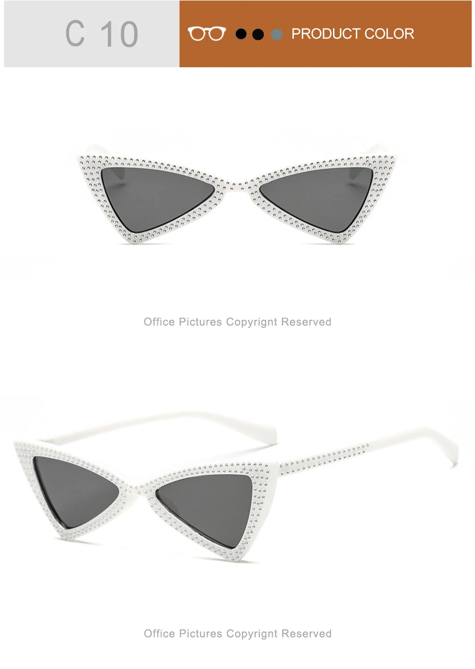 jumlai Fashion Cute Sexy Ladies Triangular type Cat Eye Sunglasses Women Vintage Brand Small Sun Glasses Female (13)