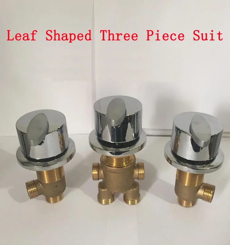 Leaf shape shower room mixing valve chrome,Brass cold and hot water master switch/separator