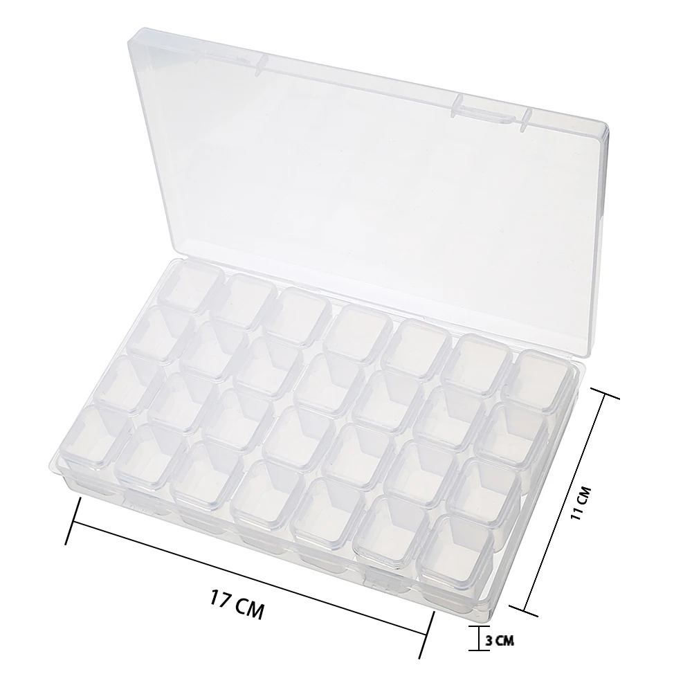 28-Slots Verstellbare Aufbewahrungsbox-Kunststoff Fall Organizer Schmuck Boxen 1
