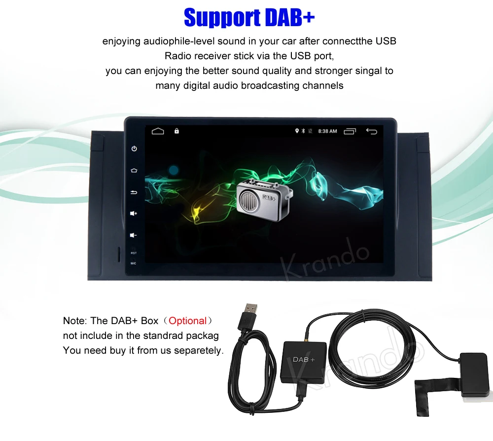 Flash Deal Krando Android 8.1 9" (no dvd) car radio for bmw e39 x5 e53 1995-2003 for landrover 2002-2004 gps navigation multimedia system 5