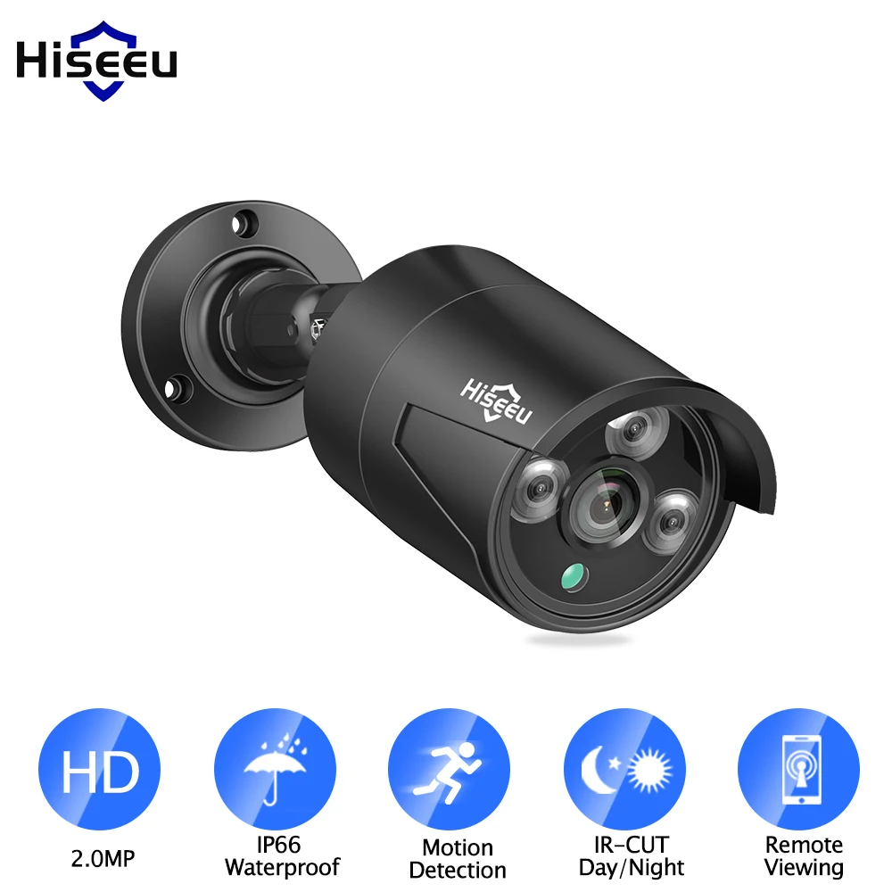 

Hiseeu 1MP 2.0MP POE IP Camera Bullet CCTV Camera Waterproof IP66 indoor Outdoor home security video surveillance system ONVIF