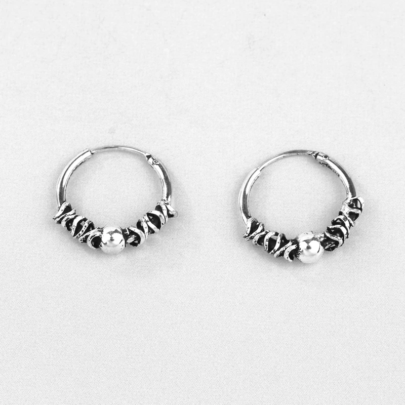 GEOMEE 1Pair 15mm Vintage Small Hoop Earrings Women Ear Jewelry European Tribal Circle Earrings Handmade Argola Brincos E29-M29 - Image 6
