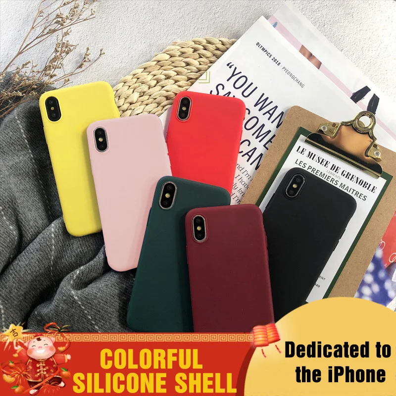 

GVU Luxury Soft Back Matte Color Cases On The For iPhone 7 8 Plus For Apple Case For iPhone X XS Max XR 6 6S 5 5S SE Cover Funda