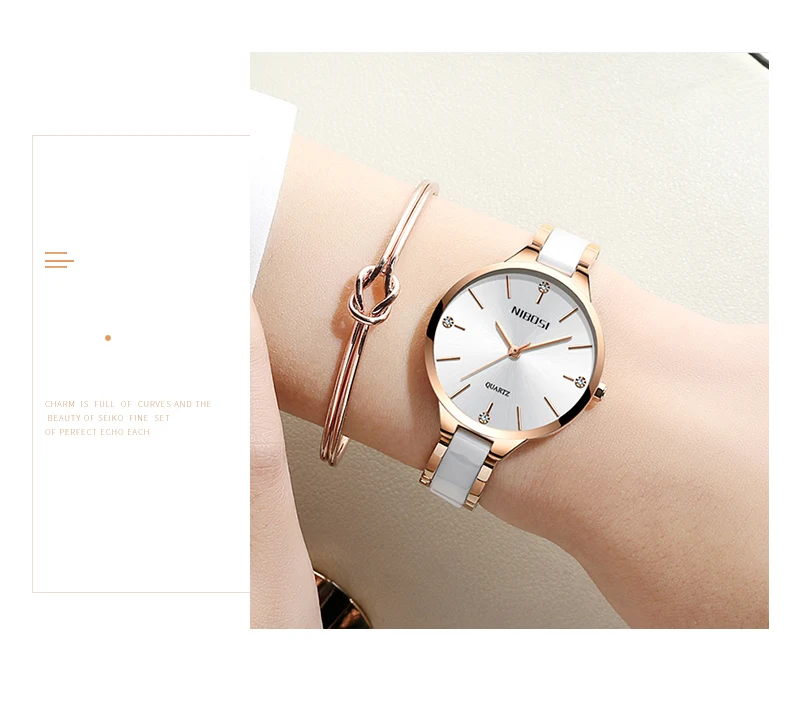 Relojes Para Mujer NIBOSI Women Watches Bracelet Watch Ladies Wrist Watch Women Waterproof Fashion Casual Crystal Dial Rose Gold (11)