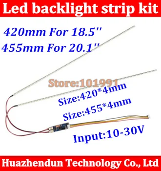 

1pcs 18.5'' 420mm 1PCS 455mm 20.1'' Adjustable brightness led backlight strip kit,Update inch LCD ccfl panel to LED backlight