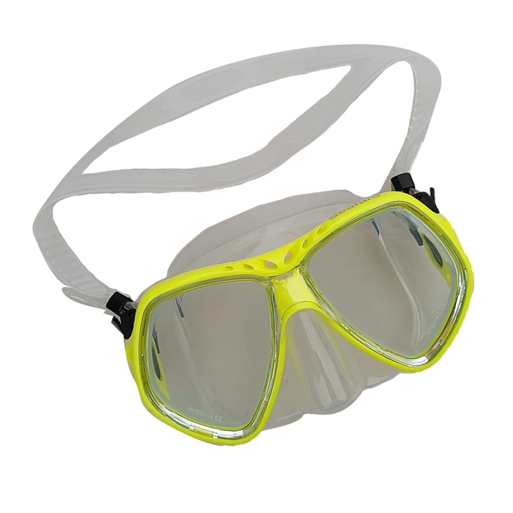 Professional Scuba Diving Mask Wear Resistant Underwater Swimming Snorkeling Spearfishing Glasses Adjustable Strap for Men Women