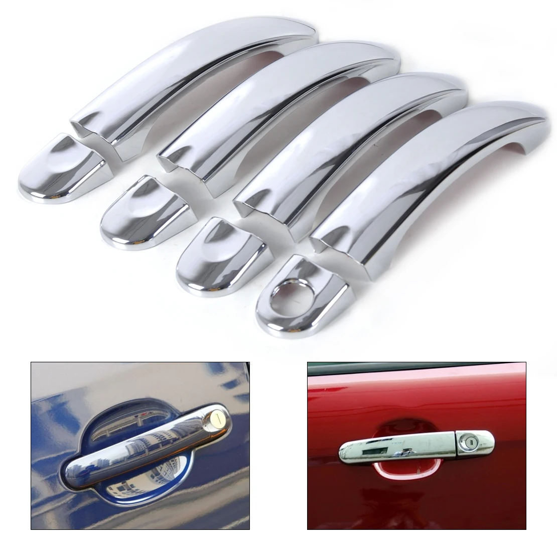 

CITALL New Car Exterior Decorative Stylings Chrome Door Handle Cover Trim for VW Jetta MK5 GOLF GTI 2006 2007 2008 2009 2010
