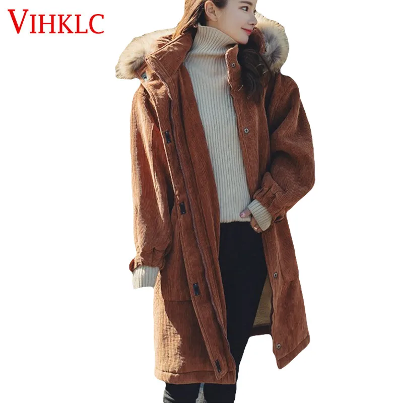 Coréenne Coton 2018 Hiver Épais X374 Nouvelle Vêtements Veste Longue Version Section Femmes D'agneau Manteau Pink Capuche Chic caramel À Velours 5vSqwwg