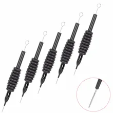 20 PCS 5RS трубка рукоятки машинки для татуировок+ игла с наконечником Ассорти одноразовый инструмент татуировки мягкий силиконовый резиновый комплект индивидуальный пакет-черный
