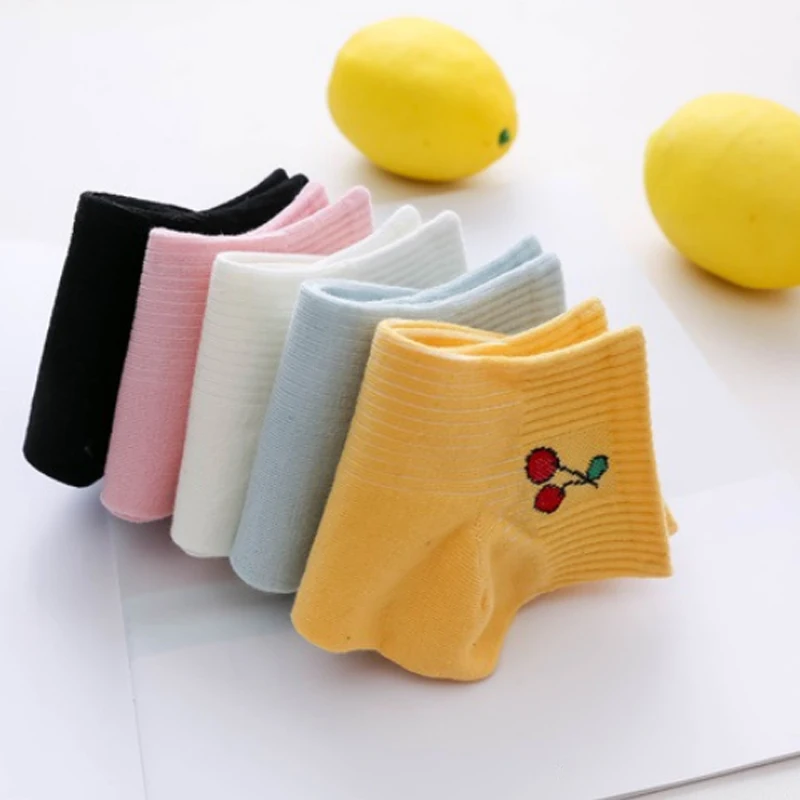 Лидер продаж, новые носки корейские носки высокого качества с фруктовым принтом для девочек женские удобные, милые, популярные, 1 пара, хлопковые короткие носки 1 пара