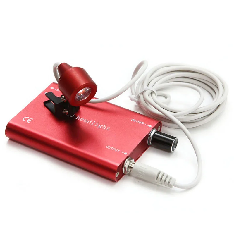

Portable Red LED Head Light Lamp for Dental Surgical Medical Binocular Loupe+ Case