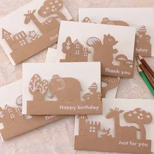 1 лот = 40 шт.! Бумага для рукоделия животных поздравительная открытка платье, платье на день рождения, подарок на день Святого Валентина открытка с пожеланиями с Бумажный Конверт