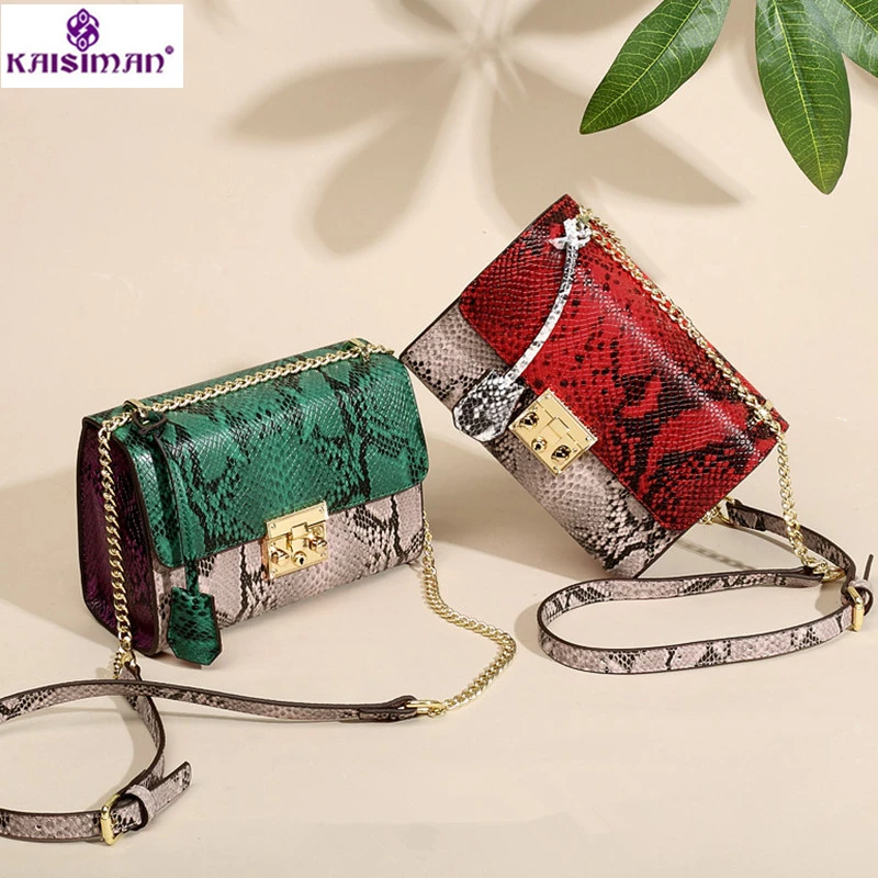 

Brand Individual Fashion Snake Leather Designer Lady Shoulder Bag New Hottest Embossed Real Leather Crossbody Handbag Sac A Main