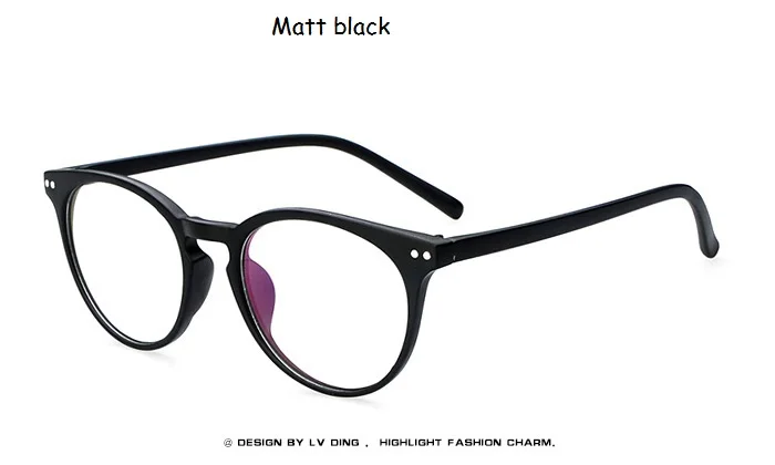 Модные мужские очки, оправа для женщин, черная оправа для очков, винтажные круглые прозрачные линзы, очки, оптическая оправа для очков - Цвет оправы: matt black